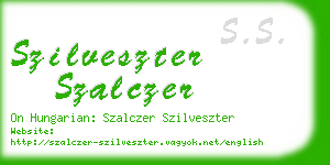 szilveszter szalczer business card
